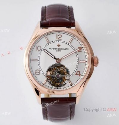 Swiss Replica Vacheron Constantin Fiftysix Flying Tourbillon EUR Factory 1:1 Best Edition Watch Rose Gold